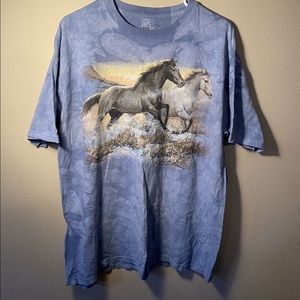The Mountain blue tie dye shirt XL horses USA